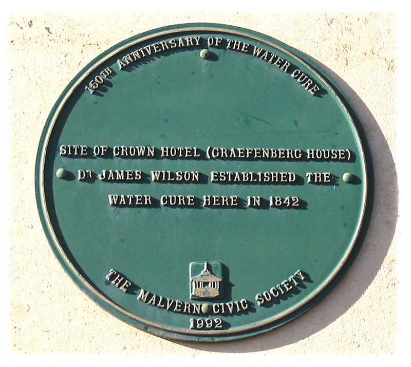 Plaque on Lloyds RSB building commemorating the Water Cure