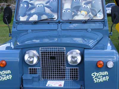 Series II Land Rover dressed up to entertain children