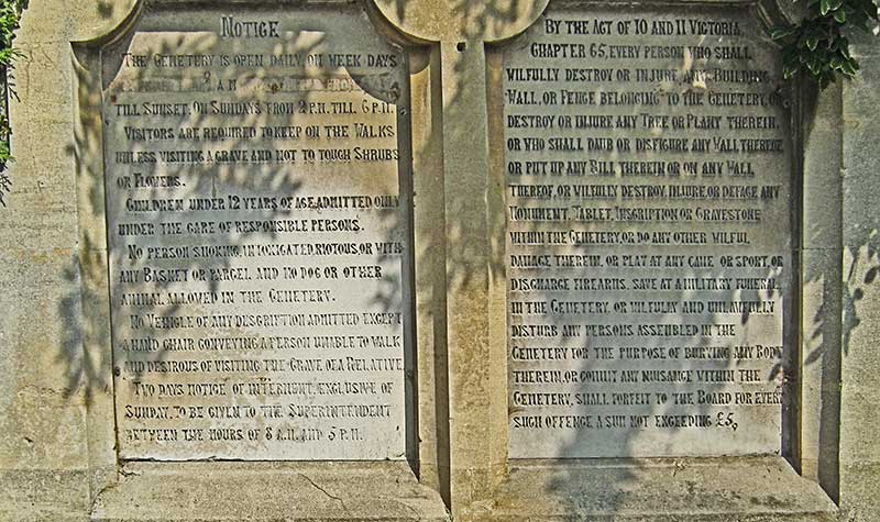 Great Malvern cemetery regulations