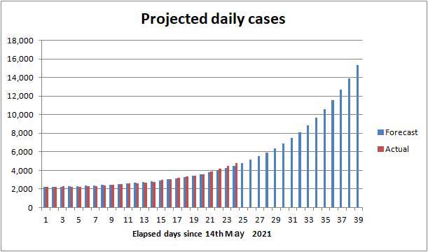 Projected COVID cases