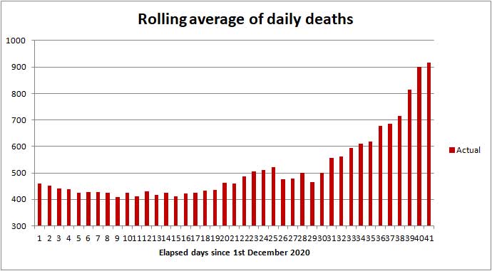 COVID daily death rate