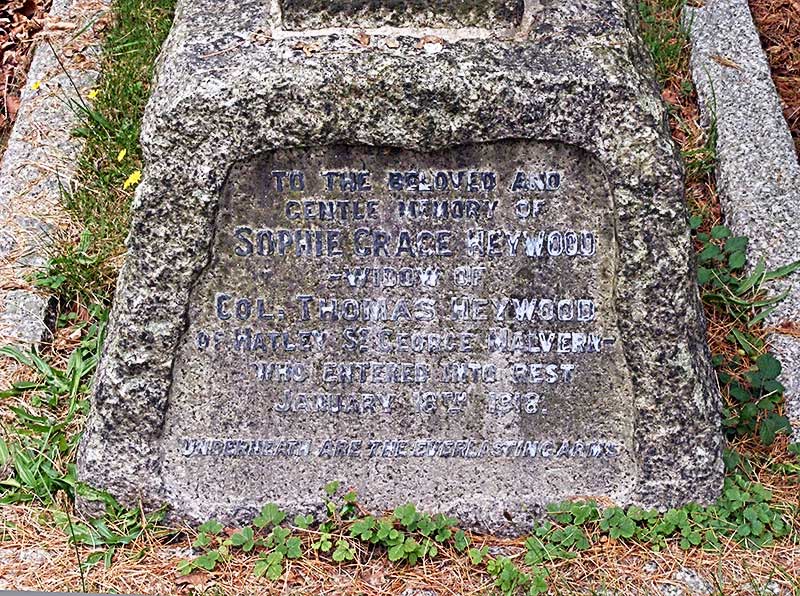 Grave of Sophie Heywood