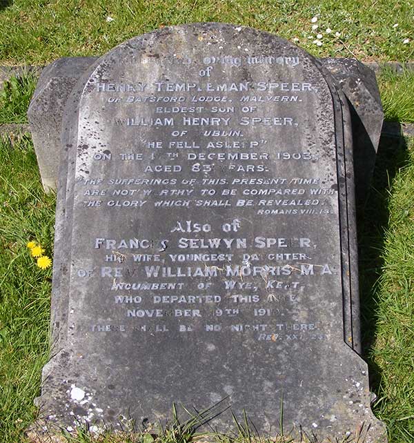 Grave of Henry Templeman Speer