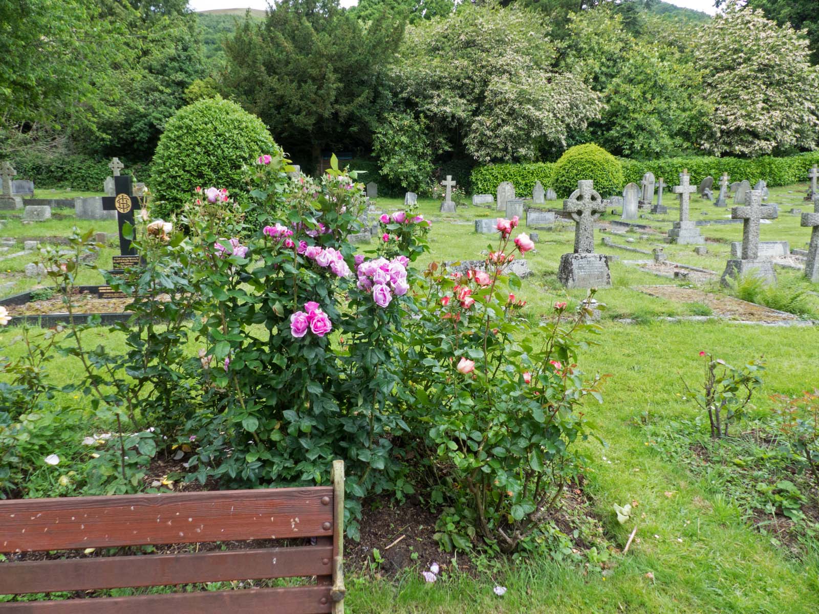 View across Malvern Wells cemetery