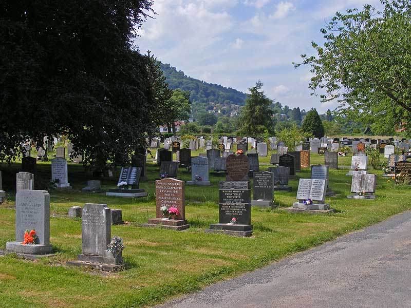 View of new section of cemetery