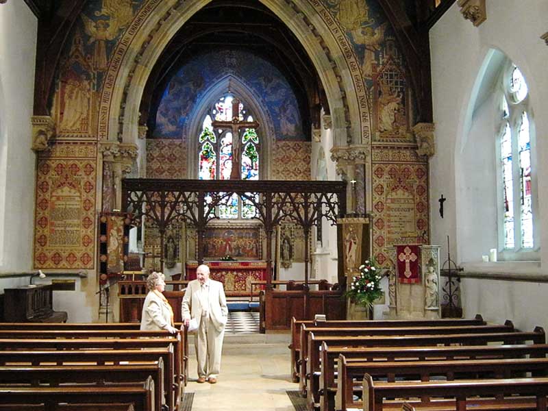 Looking towards the altar at Madresfield church 2012