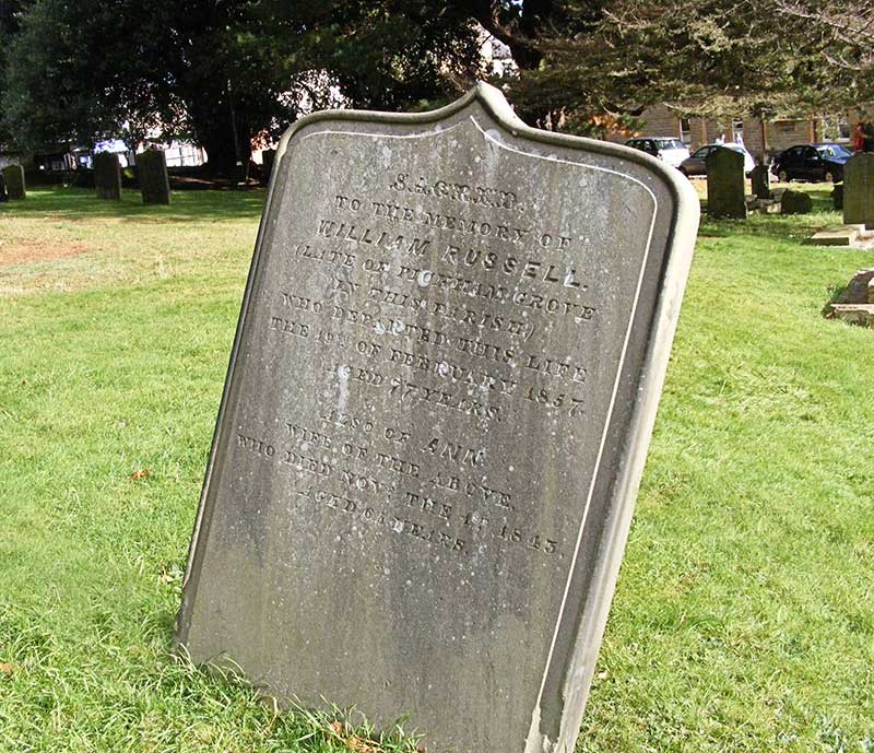 Headstone of William and Ann Russell