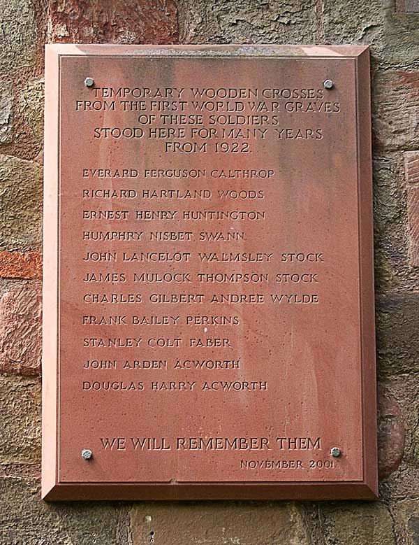 A war memorial plaque
