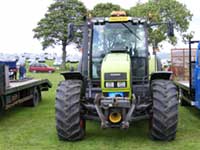 Modern tractor at vintage rally