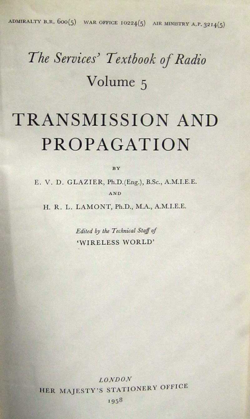 Transmission and propagation title page