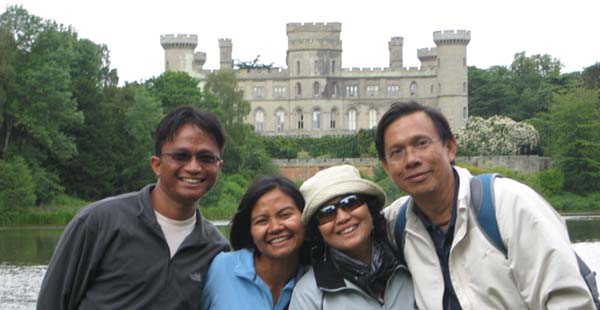 Our Malaysian family visiting Eastnor castle